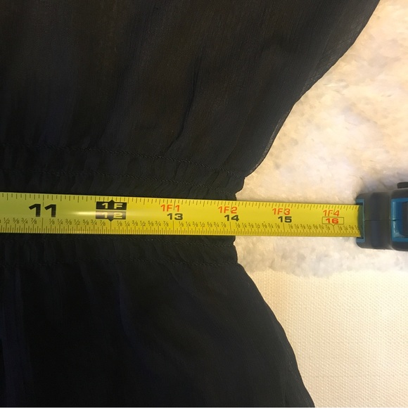 Sheer Black Express Top Medium Blouse Peplum Tunic Style - Picture 10 of 15